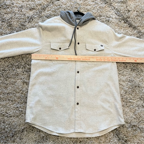 Quiksilver Halidon Hooded Flannel Shacket - Men’s Large Light Heather Gray - Picture 9 of 12